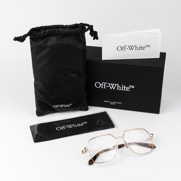 Off-White STYLE 7J Men Eyeglasses Gold Aviator OERJ07J STYLE 7J 7600 - Picture 12 of 15